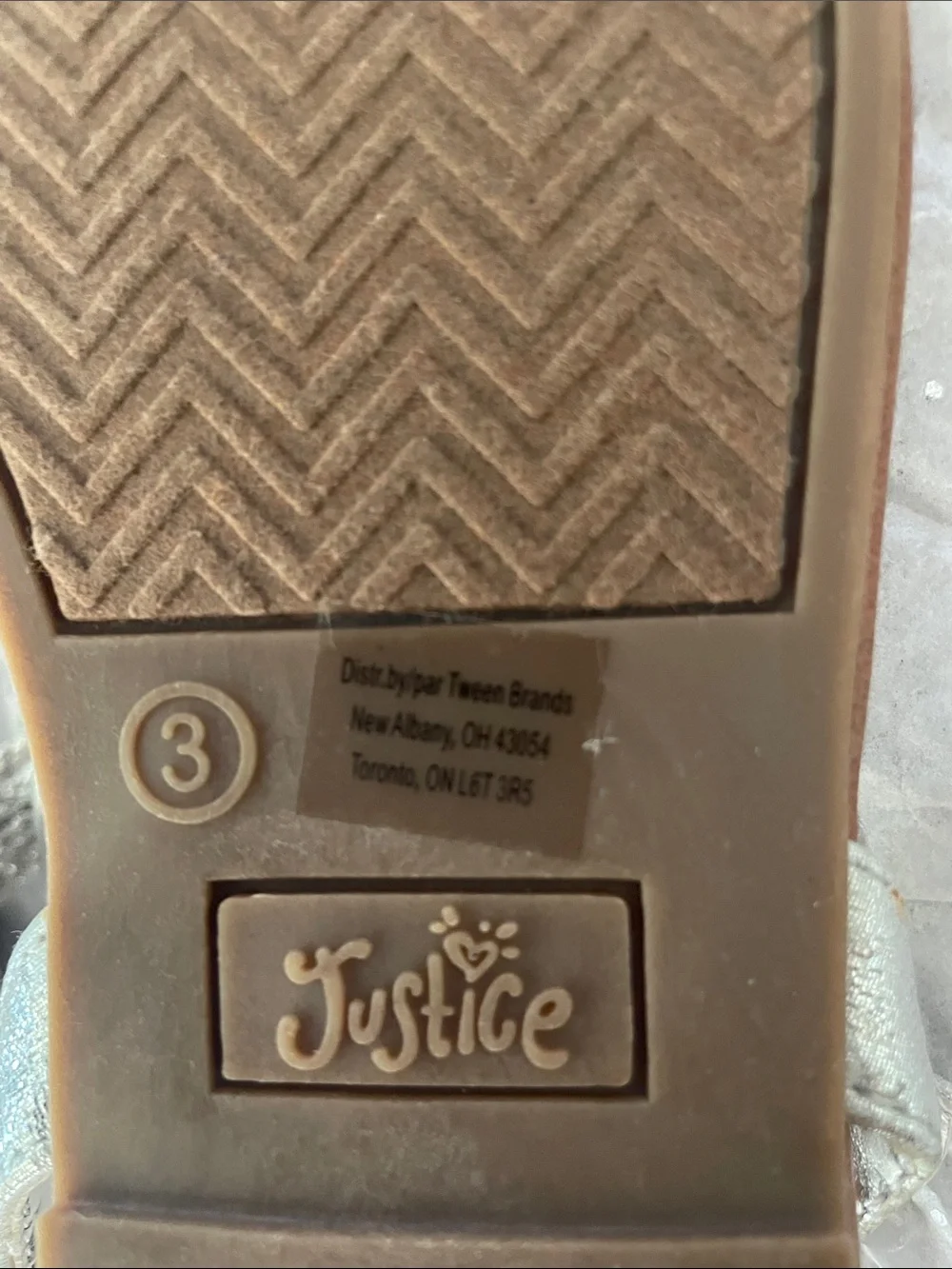 Justice shiny silver